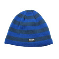 Blaue schwarze Farbe Streifen Design benutzerdefinierte Logo Männer Beanie